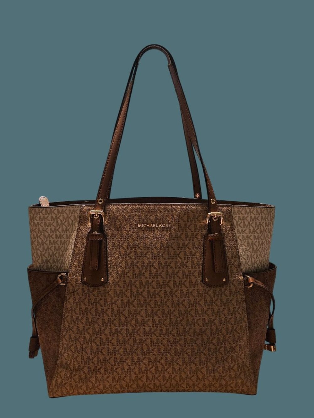 Michael Kors Voyager Color Block Signature Logo Tote Shoulder Bag - Picture 11 of 16